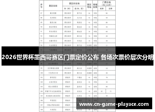 2026世界杯墨西哥赛区门票定价公布 各场次票价层次分明